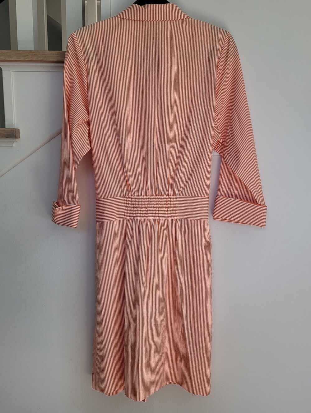 Gretchen Scott Wash & Wear Breezy Blousen Stripe Dress Size L - Picture 5 of 7